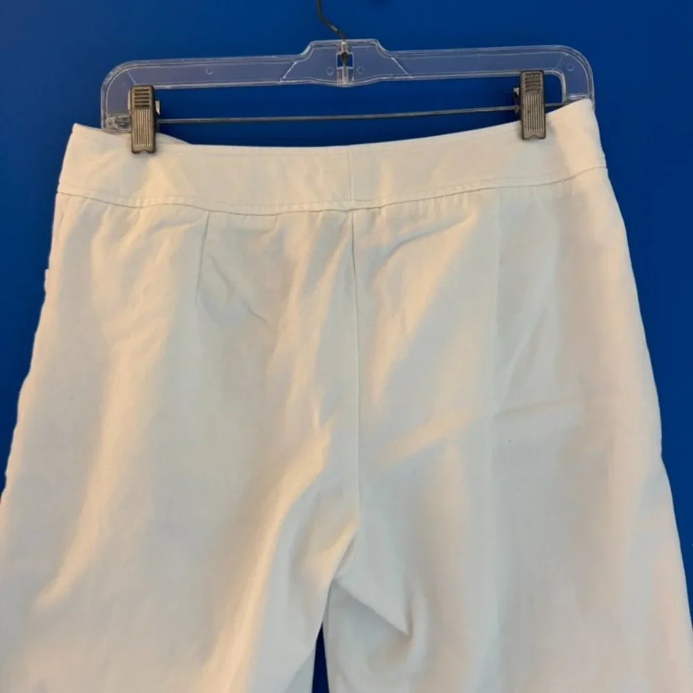 Liz Claiborne White Bermuda Flowy Shorts Audra Cotton Wide-leg Pants - Size 6